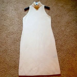100% Wool/Cashmere Sleeveless Cream Sweater Dress